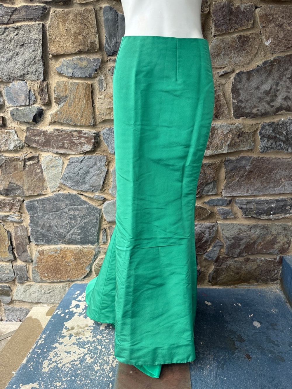 Oscar de la Renta Silk Maxi Mermaid Skirt in Emerald Green Size 8